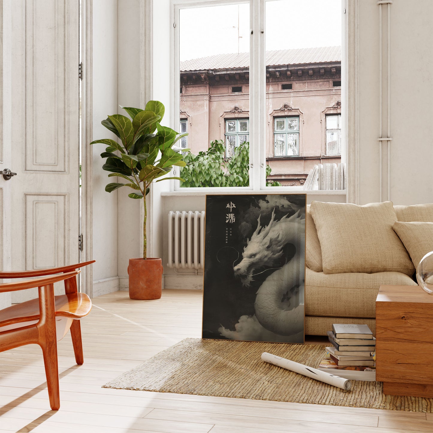 Póster mítico del dragón etéreo