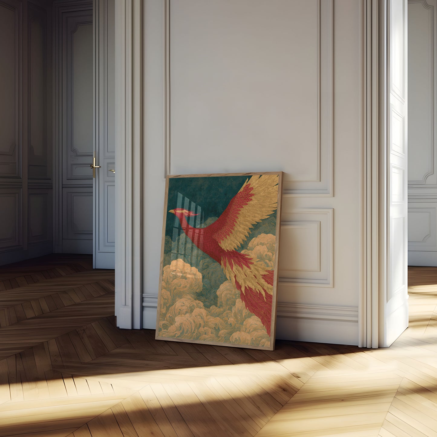 Phoenix Rising From Clouds Poster