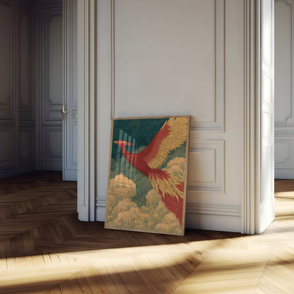 Phoenix Rising From Clouds Poster