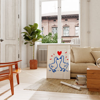 Love Birds Goose Poster