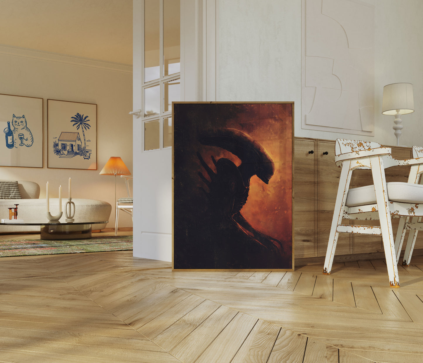 Dark Alien Silhouette Poster