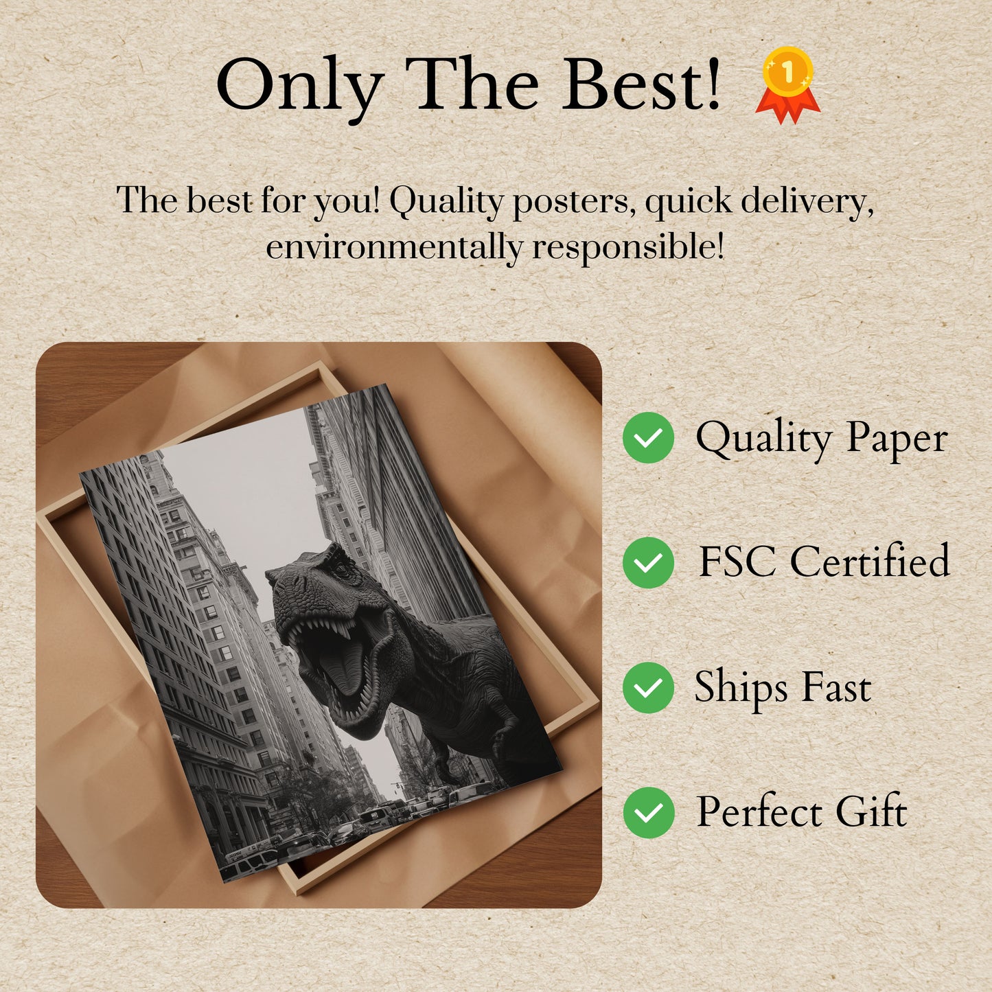 Urban T-Rex City Invasion Poster