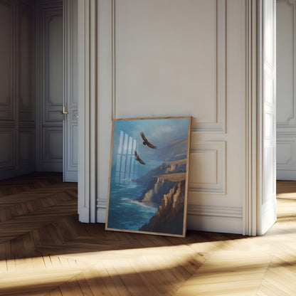 Eagles Over Coastal Cliffs Poster