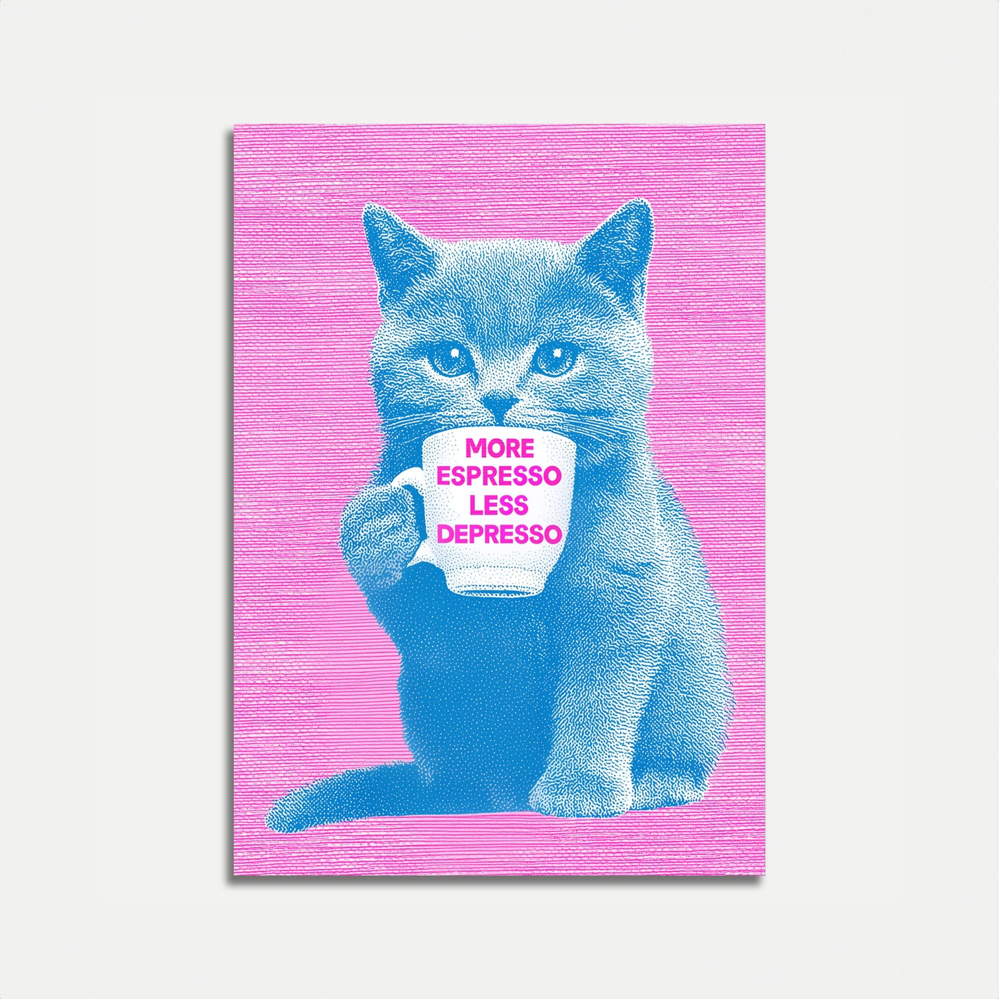 More Espresso Less Depresso Cat Poster