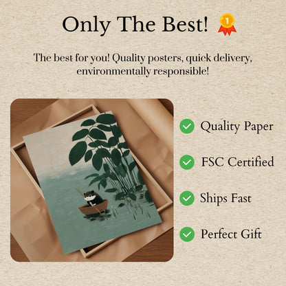 Otter in Boat Nature Poster