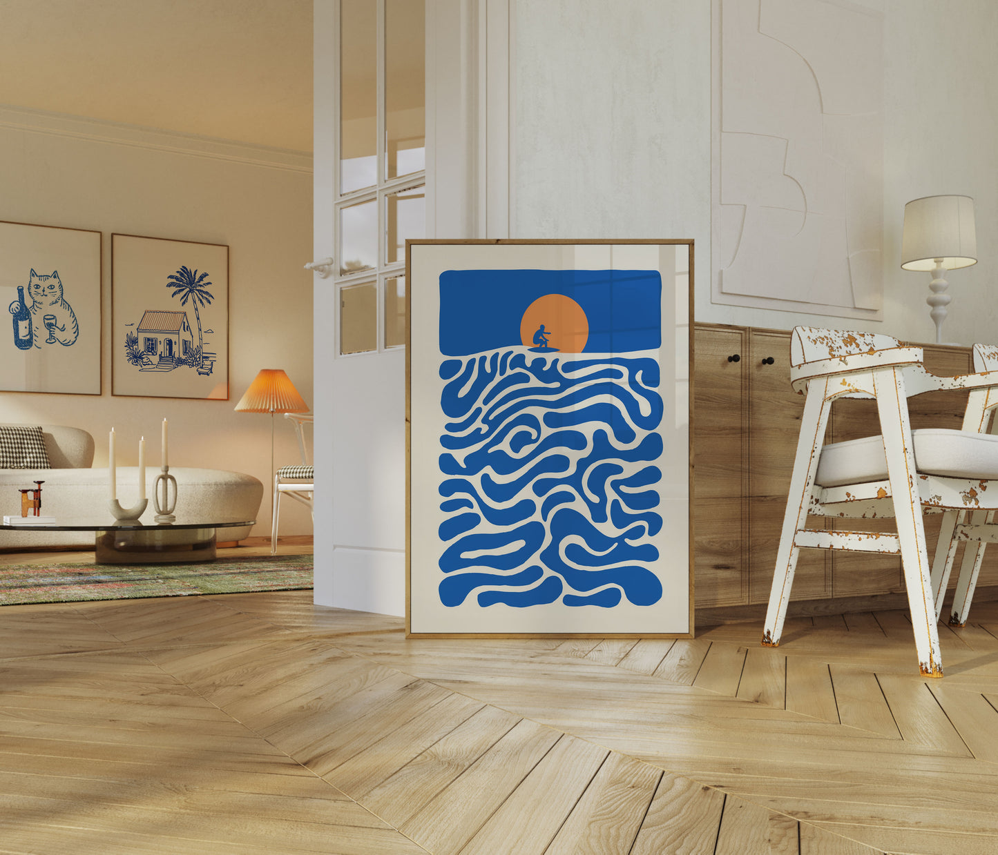 Cartel de Surfista Montando Olas del Océano