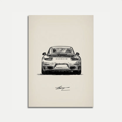 Classic Porsche Rear View Poster