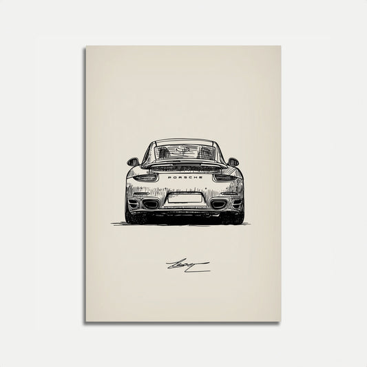 Classic Porsche Rear View Poster