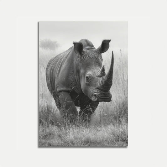 Majestic Rhino in Grasslands Poster