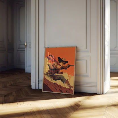 Wild West Gunslinger Action Poster