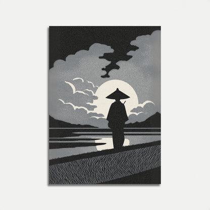 Moonlit Contemplation Asian Poster