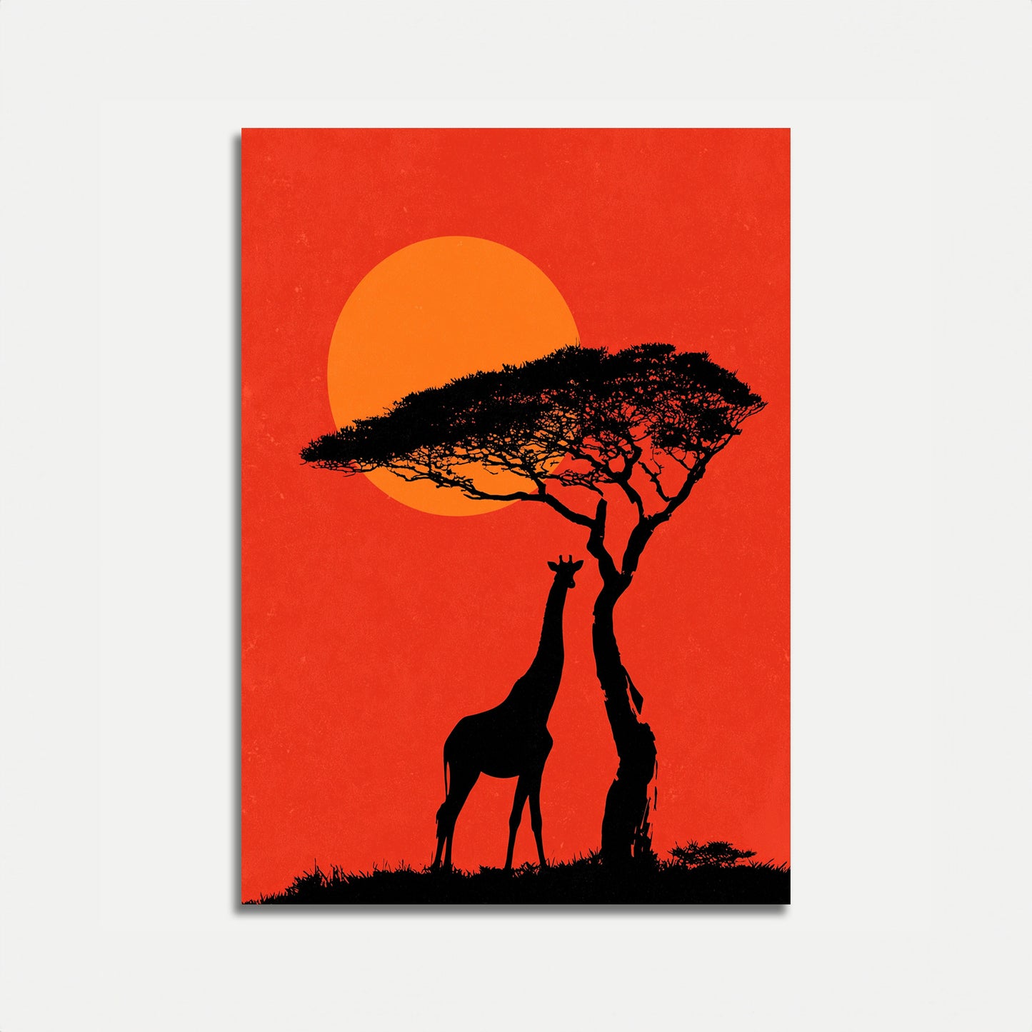 Pôster de Girafa Alcançando a Árvore de Acácia