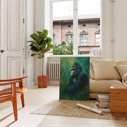 Póster de Gorila Majestuoso en Bosque Esmeralda