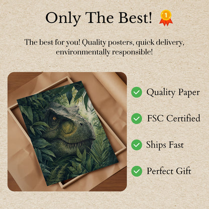 Póster del dinosaurio guardián de la jungla