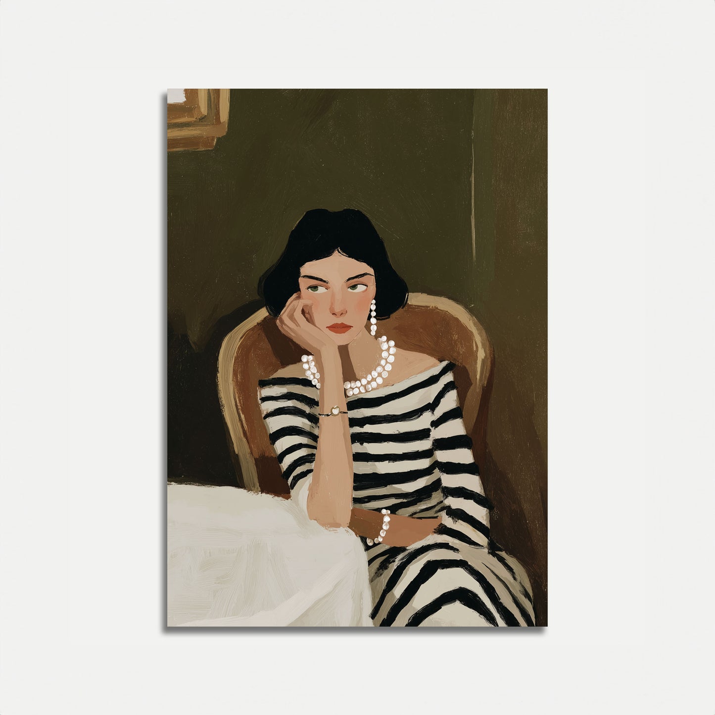 Elegant Stripes and Pearls Poster