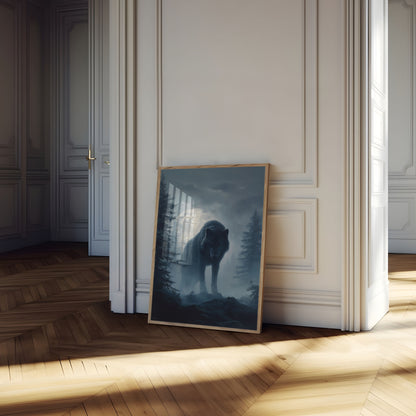 Moonlit Wolf Forest Poster