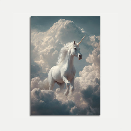Ethereal Unicorn Cloud Poster