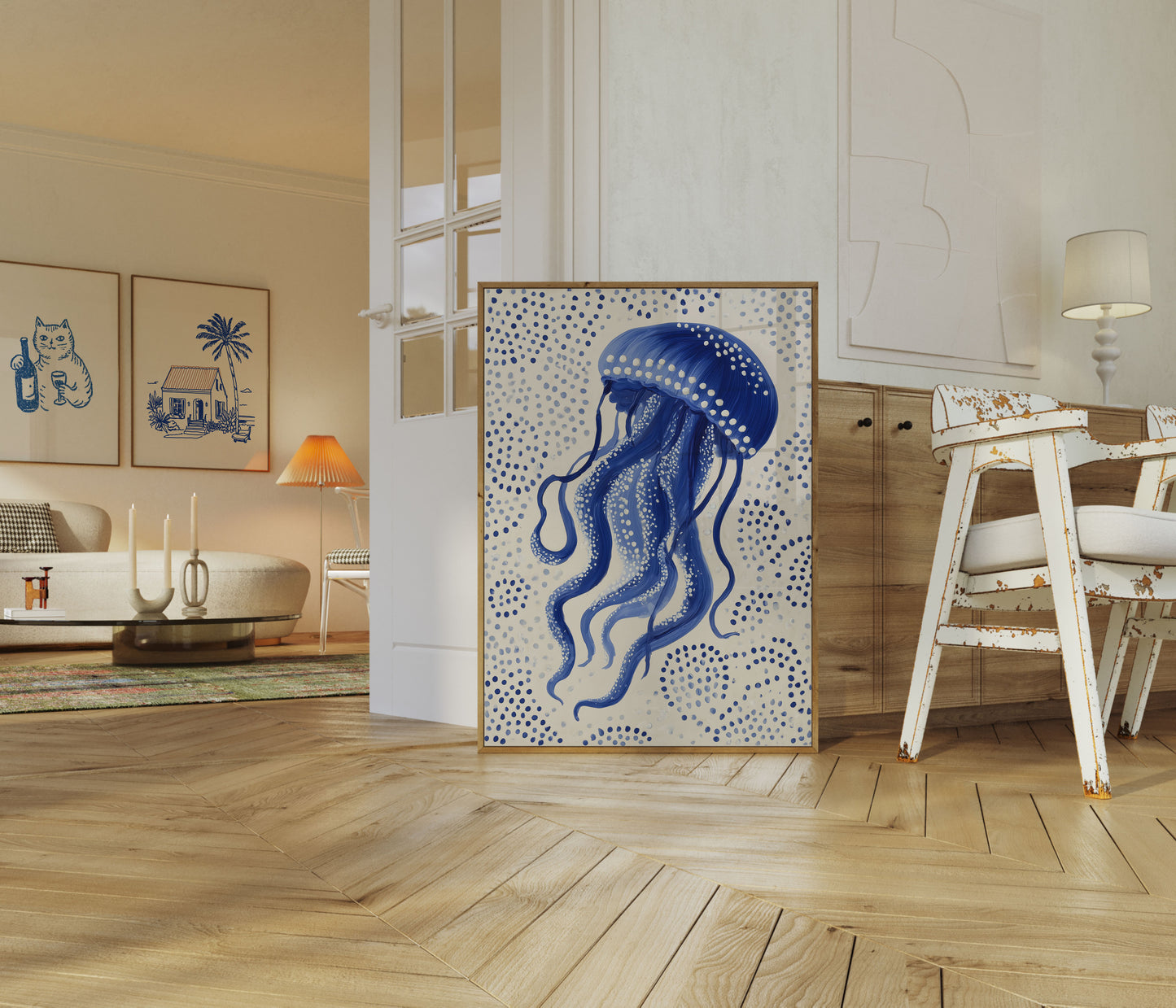 Poster ad Acquarello di Medusa Blu