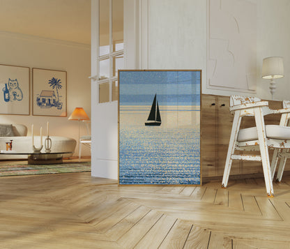 Sailboat on Shimmering Waters Poster