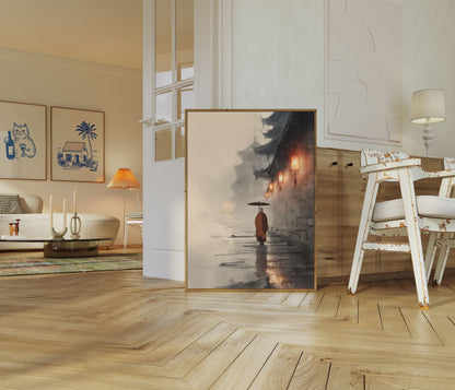 Monk in the Rain Poster