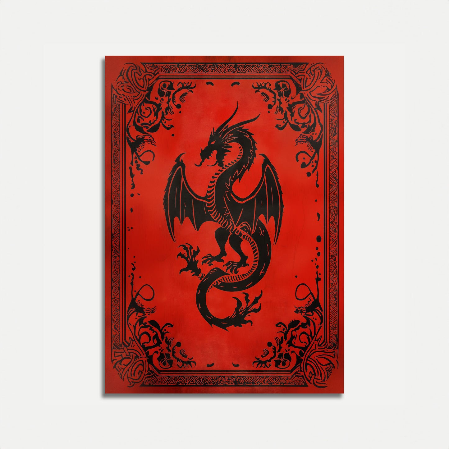 Póster del Reino Mítico del Dragón Carmesí