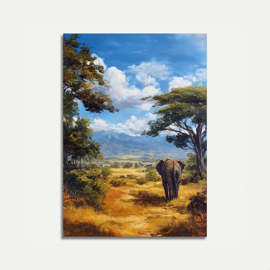 Serene African Savanna Elephant Poster