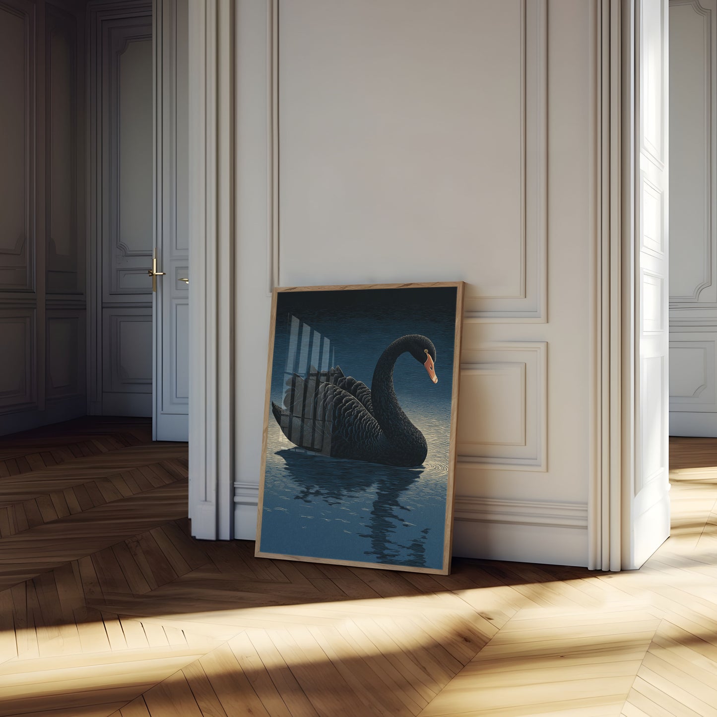 Black Swan on Water Poster