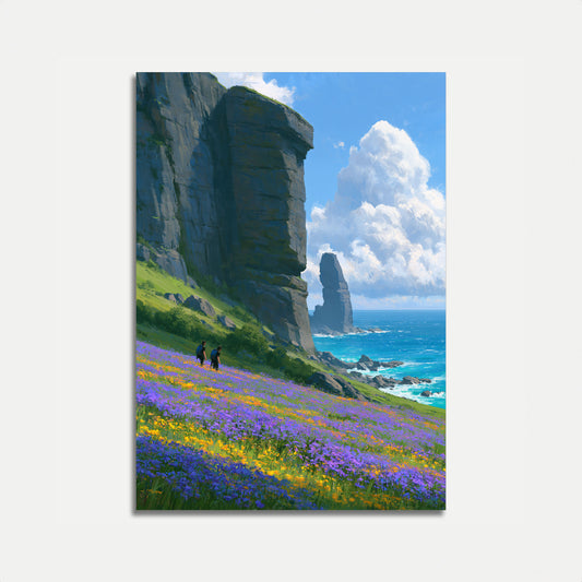 Coastal Cliffs Wildflower Meadow Poster