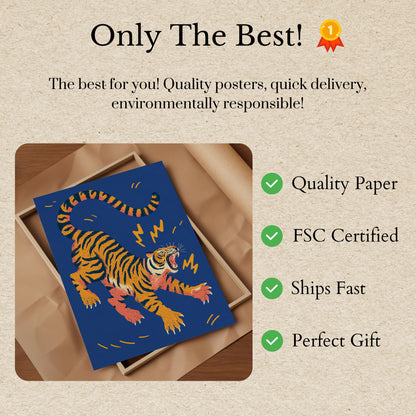 Fierce Tiger Dynamic Art Poster