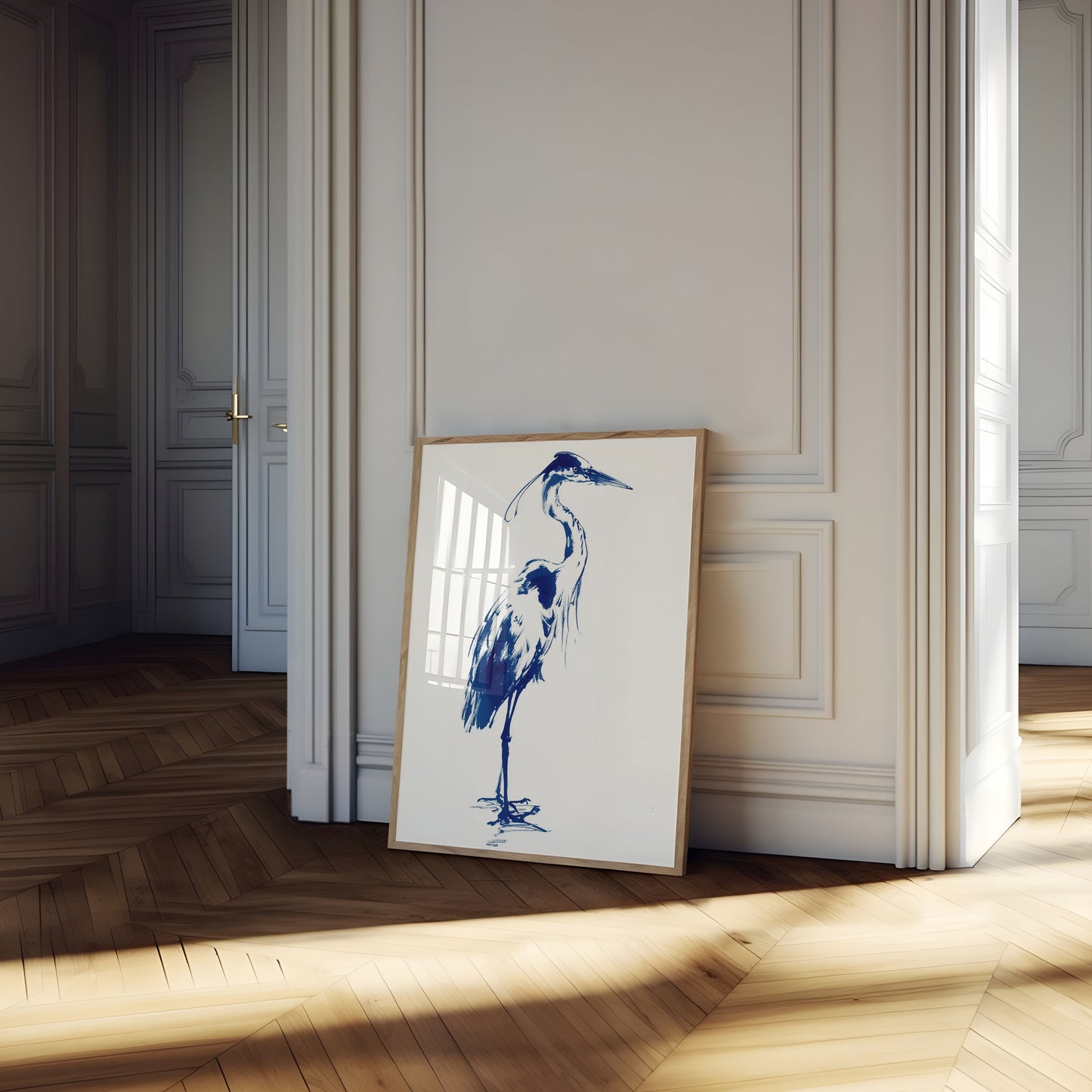Blue Heron Minimalist Poster