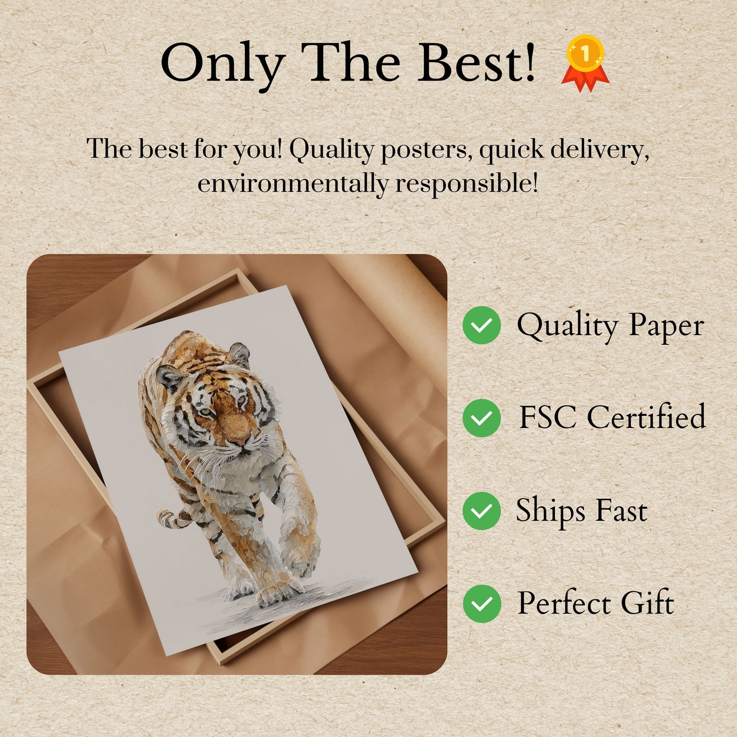 Majestic Bengal Tiger Walking Poster