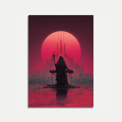 Mörk Elektronisk Solnedgångsposter