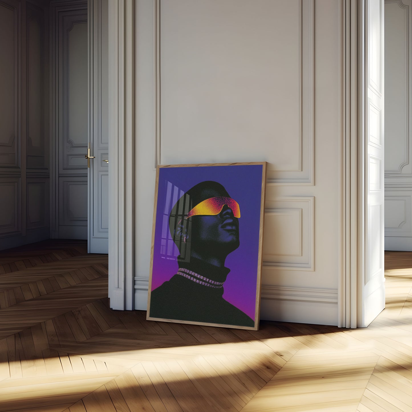 Neon Silhouette Gradient Poster