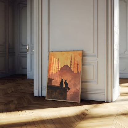 Cats Watching the Mosque Poster