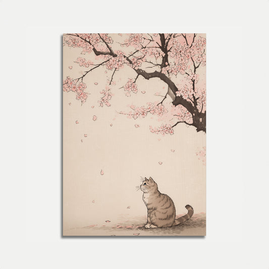 Cherry Blossom Dreamer Cat Poster