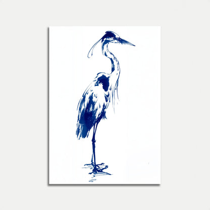 Blue Heron Minimalist Poster