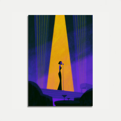 Spotlight-Sänger auf der Bühne Poster