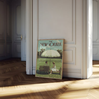 Vintage Tennis Court New Yorker Poster