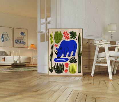 Poster Natura Rinoceronte Blu