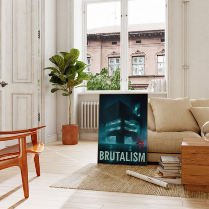 Brutalistická architektura Neonový plakát