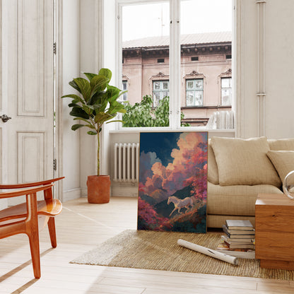 White Horse in Flower Valley Poster