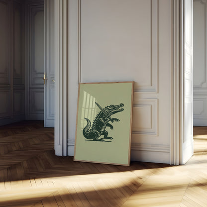 Crocodile Knight Warrior Poster
