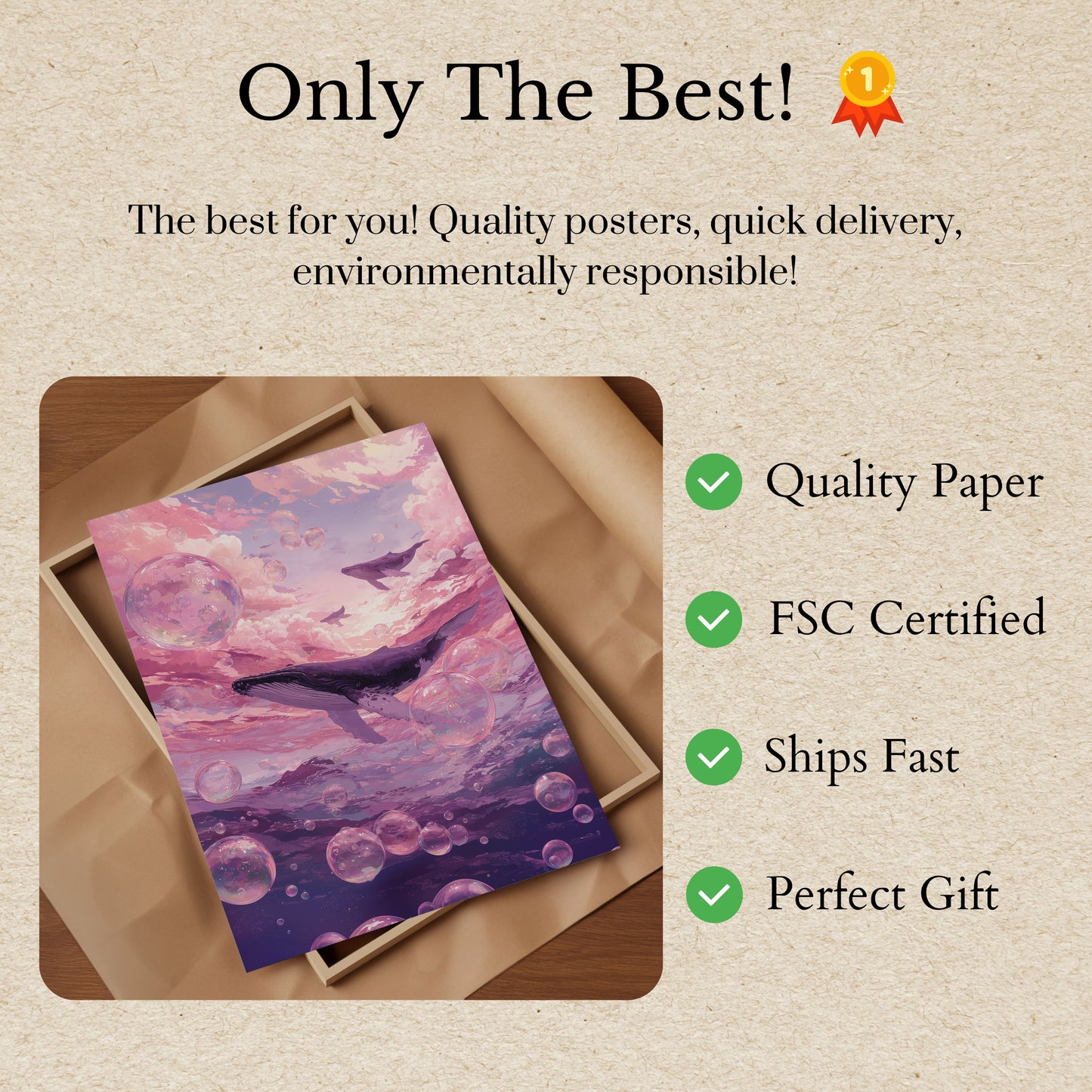 Dreamscape Whale Bubble Poster