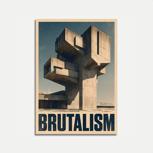Brutalist Architecture Tower Poster