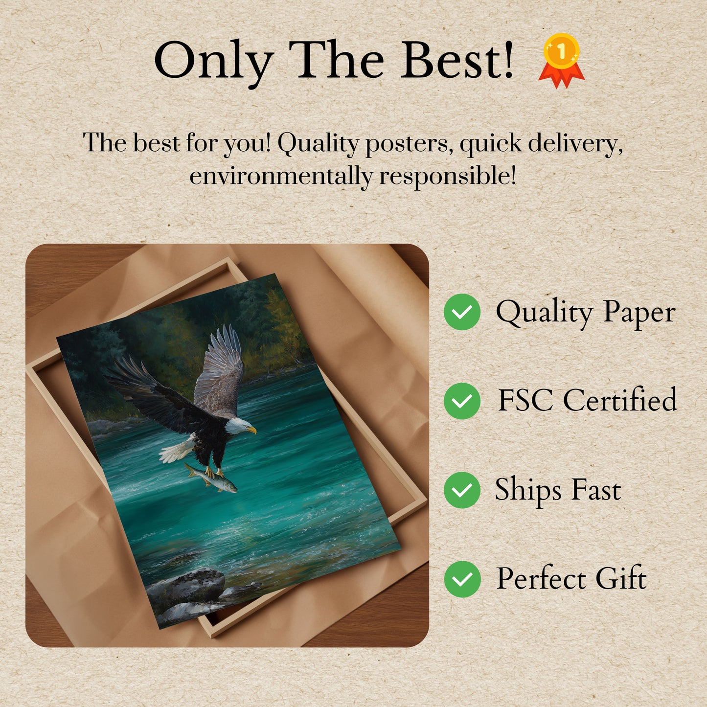 Bald Eagle Catching Fish Poster