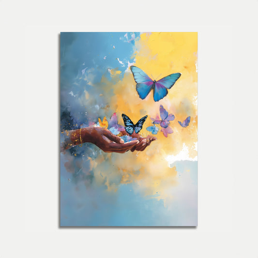 Póster artístico de la libertad de la mariposa