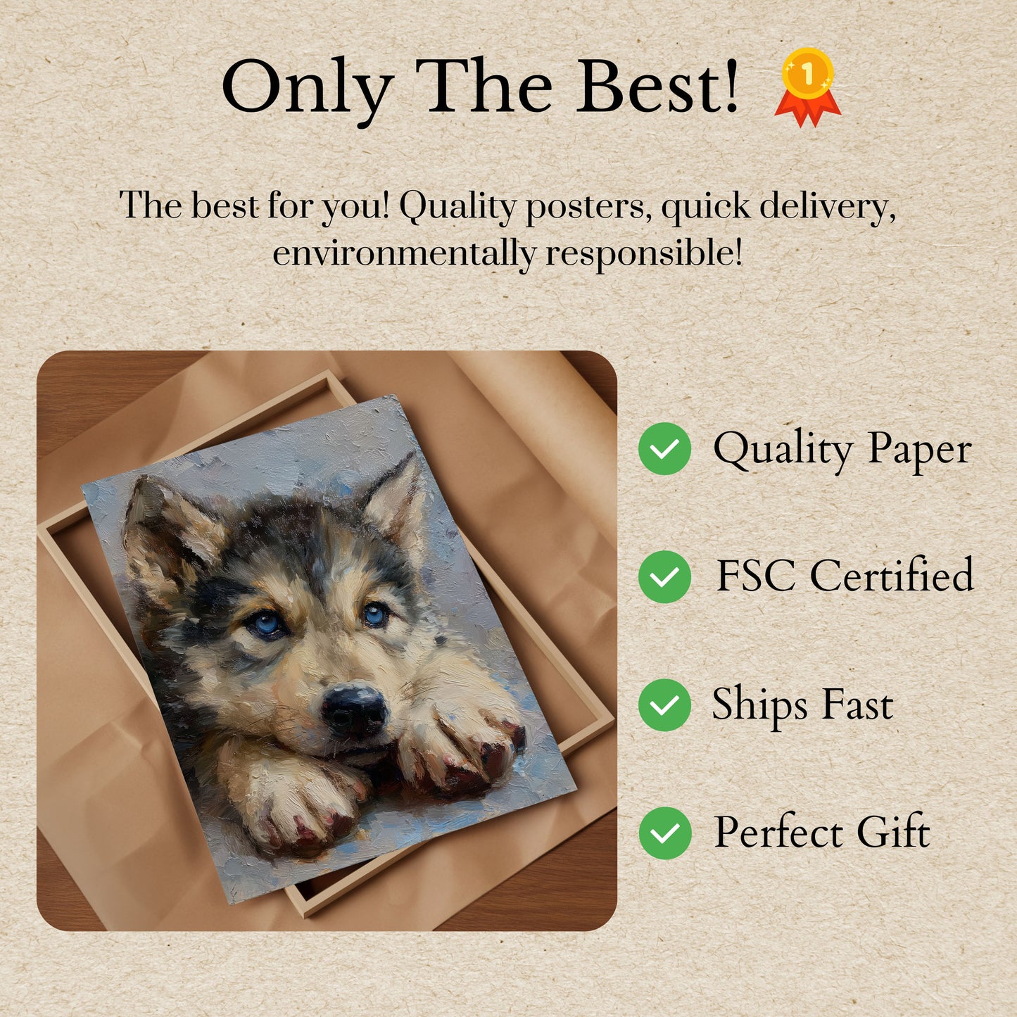 Corgi with Blue Eyes Poster