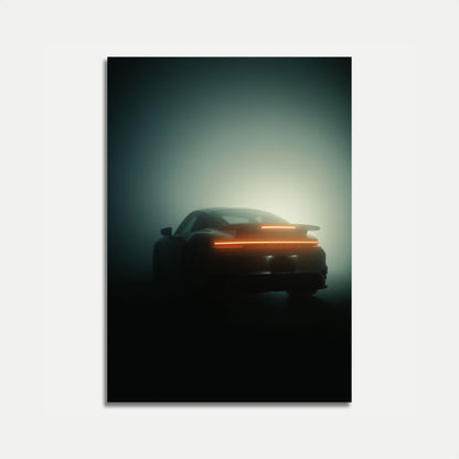 Misty Porsche Sports Car Poster