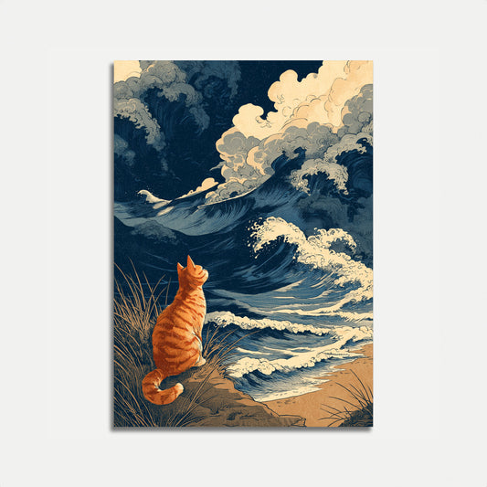 Orange Cat Watching Ocean Waves Poster

Affisch med Orange Katt som Tittar på Oceanvågor