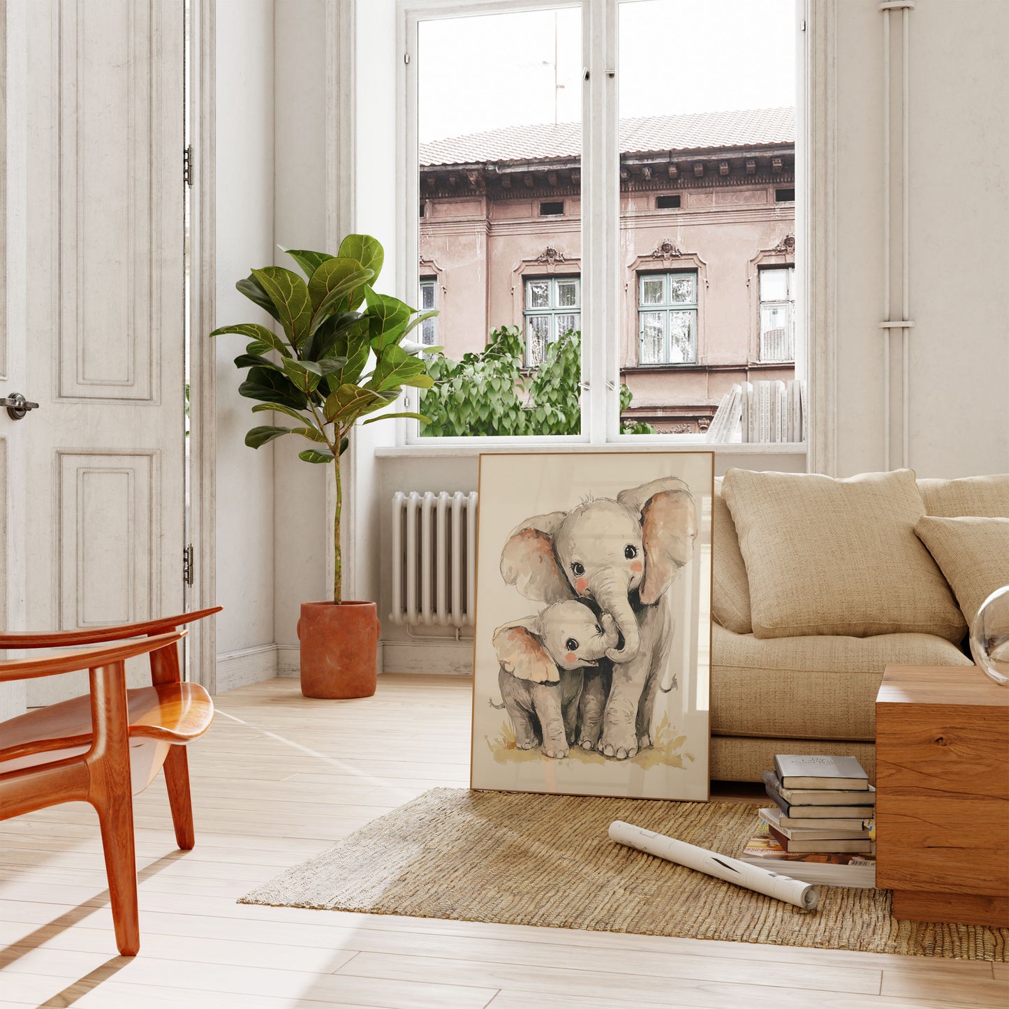 Baby Elephant Love Poster